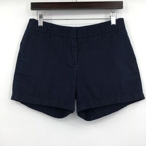 J.Crew Broken-In Chino Mid Rise Shorts Womens 4 Navy Blue Preppy Classic Coastal